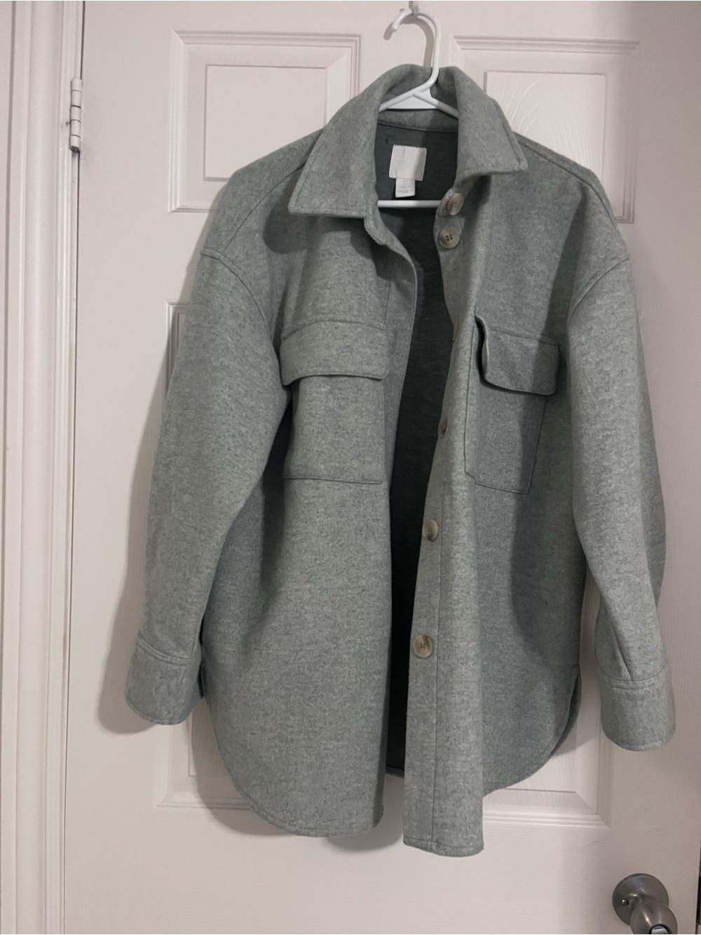 H&M Light sage green Shacket size small